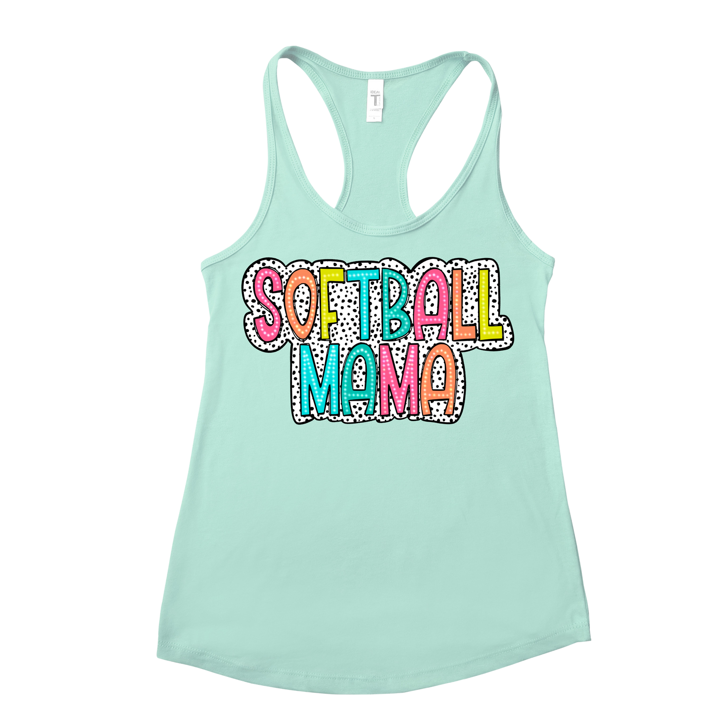 Bright Doodle Tank Softball mama