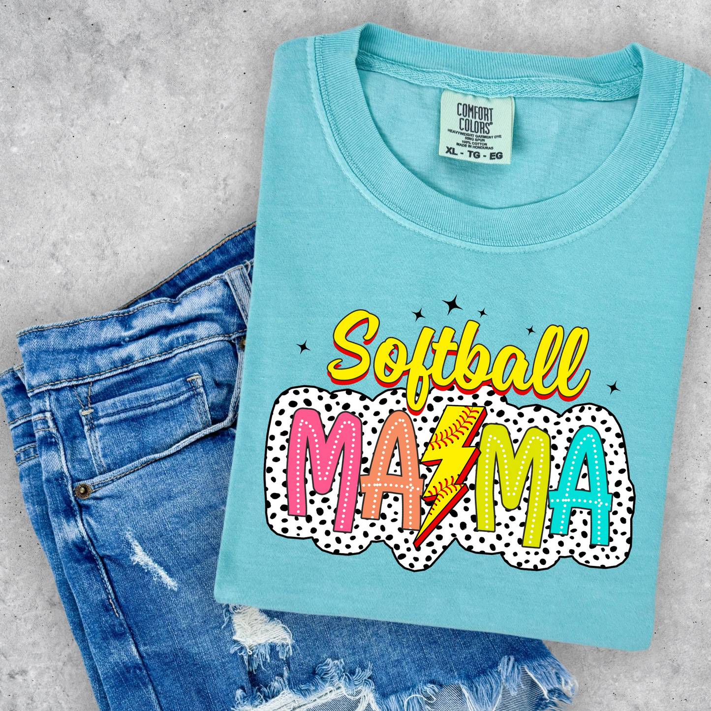 Boujee Softball Dots Mama