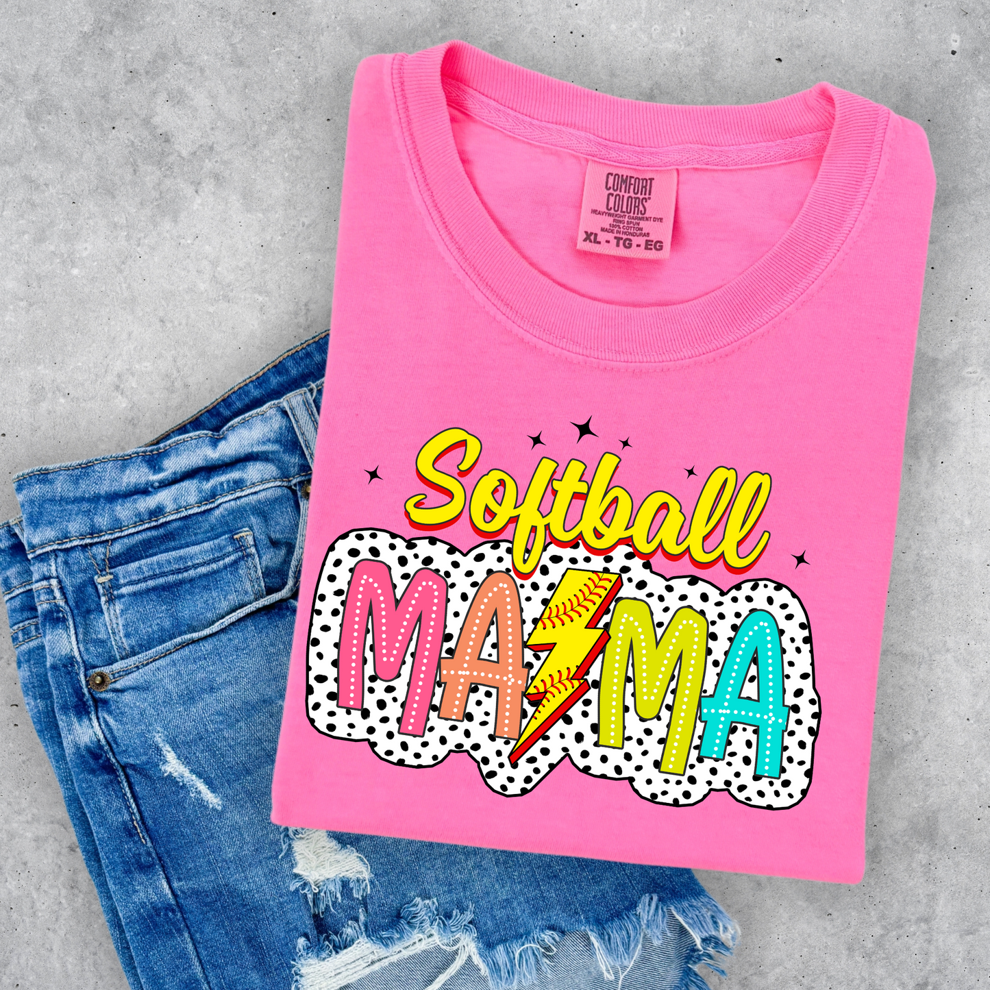 Boujee Softball Dots Mama