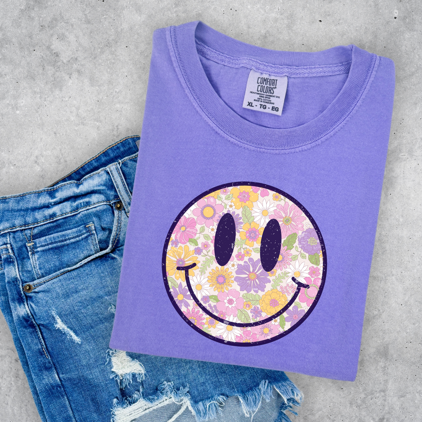 Floral Smiley Tee
