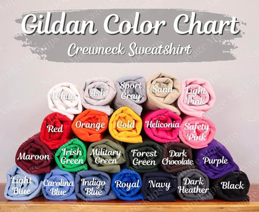 Gildan Sweatshirt Color chart