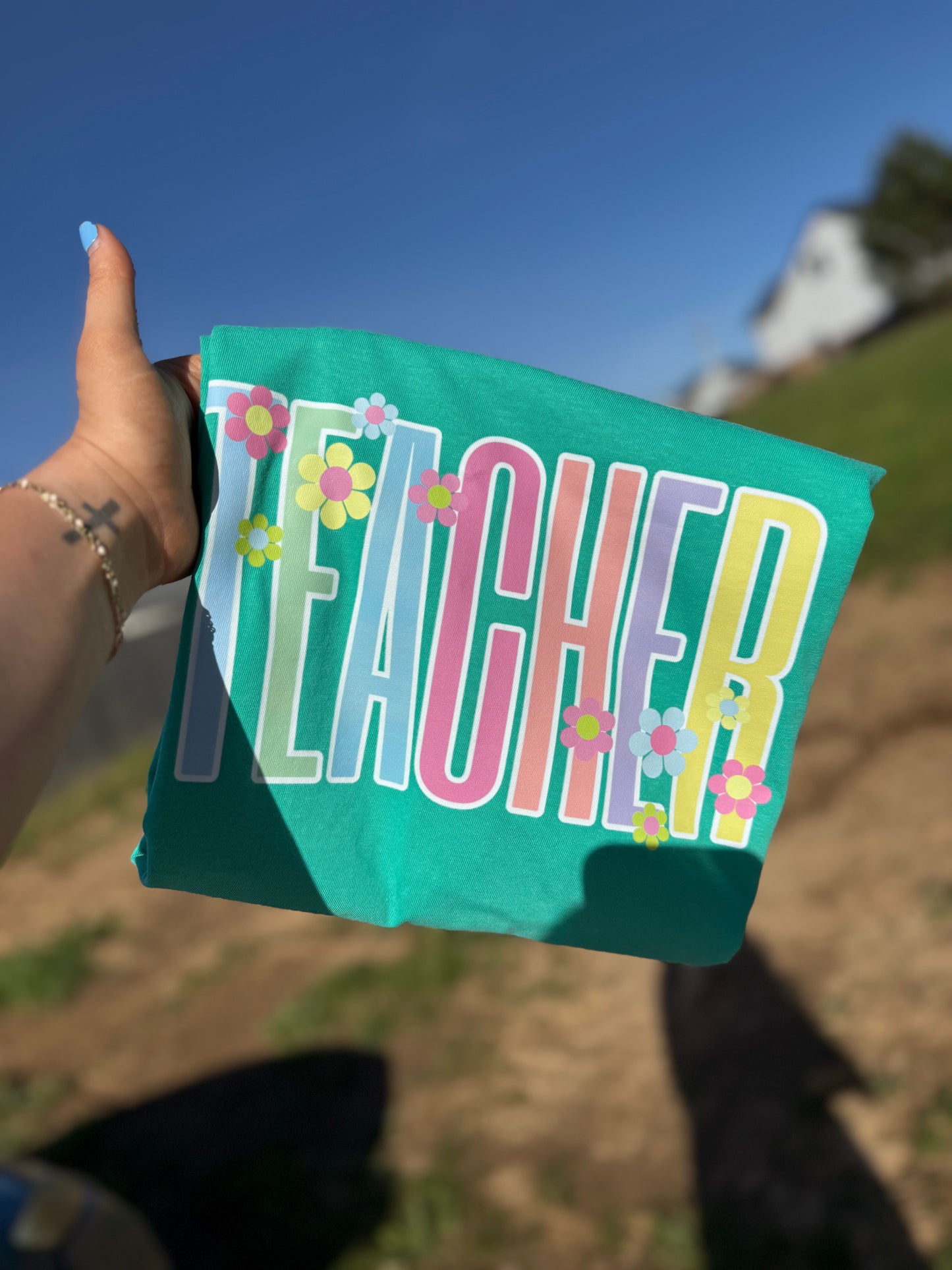 Teacher florals T-shirt