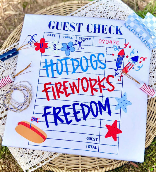 Hotdogs Fireworks & Freedom T-shirt